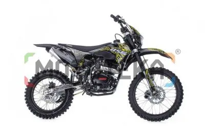 Мотоцикл кроссовый / эндуро BSE (БСЕ) Z1 150e 19/16 Zebra Yellow 2.0 (ЧЕРНЫЙ ПЛАСТИК, защита рук, USB зарядка)