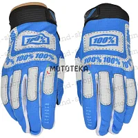 Перчатки мото 100% №2 light blue/white (M) мотокросс
