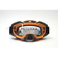 Очки кроссовые ROCKOT (Рокот) RM-337 (оранжевый-чёрный/прозрачная, Anti-Scratch)