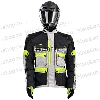 Куртка мотоциклетная (текстиль) GTX EJ-2402 BLACK/LIGHT GREY/NAVY (L)