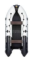 Лодка ПВХ Ривьера 4000 НДНД Гидролыжа светло-серый/чёрный