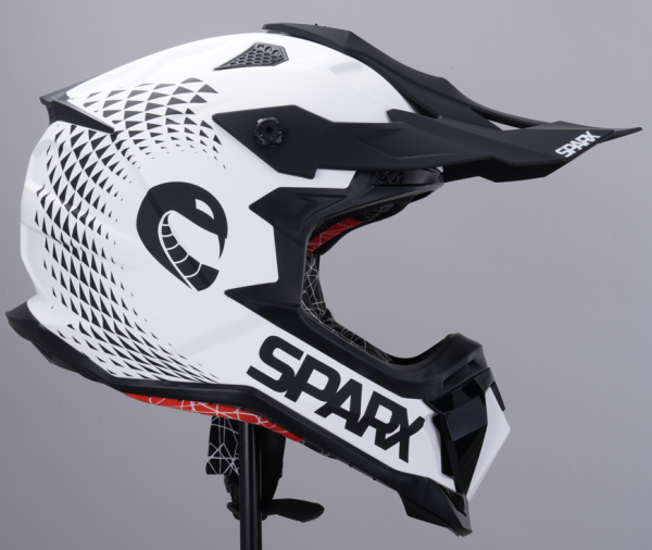 Шлем мото кроссовый Sparx (Спаркс) Raptor (JH-601) белый/чёрный M | Мототека