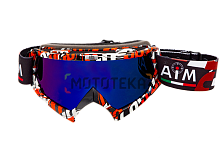 Мотоочки кроссовые AiM (Аим) (PRO) 157-700 Red-White-Black Glossy