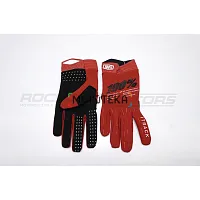 Мотоперчатки кроссовые 100% #4 (M, красный)