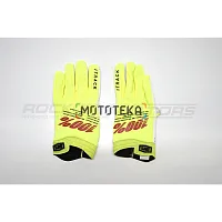 Мотоперчатки кроссовые 100% #4 (L, лайм)