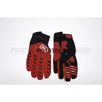 Мотоперчатки кроссовые 100% #1 (M, красный/чёрный)