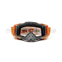 Очки кроссовые ROCKOT (Рокот) RM-323 (серый-оранжевый/прозрачная, Anti-Scratch)